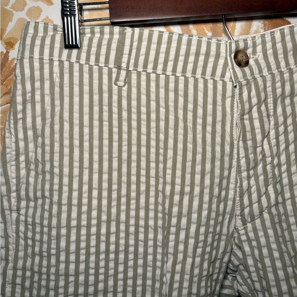 Luigi Fascaro Striped Kids Shorts in Tan & White Classic Made in Italy Size 15 - Picture 5 of 7